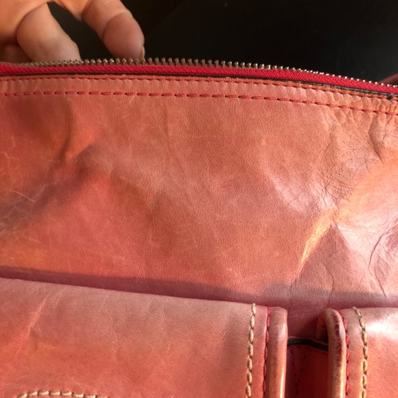 Coach Pink Poppy Hippie Distressed Leather Shoulder Bag - Picture 6 of 12